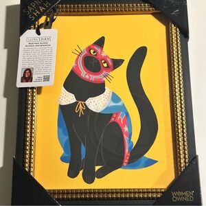 Vibrant Black Cat Art by